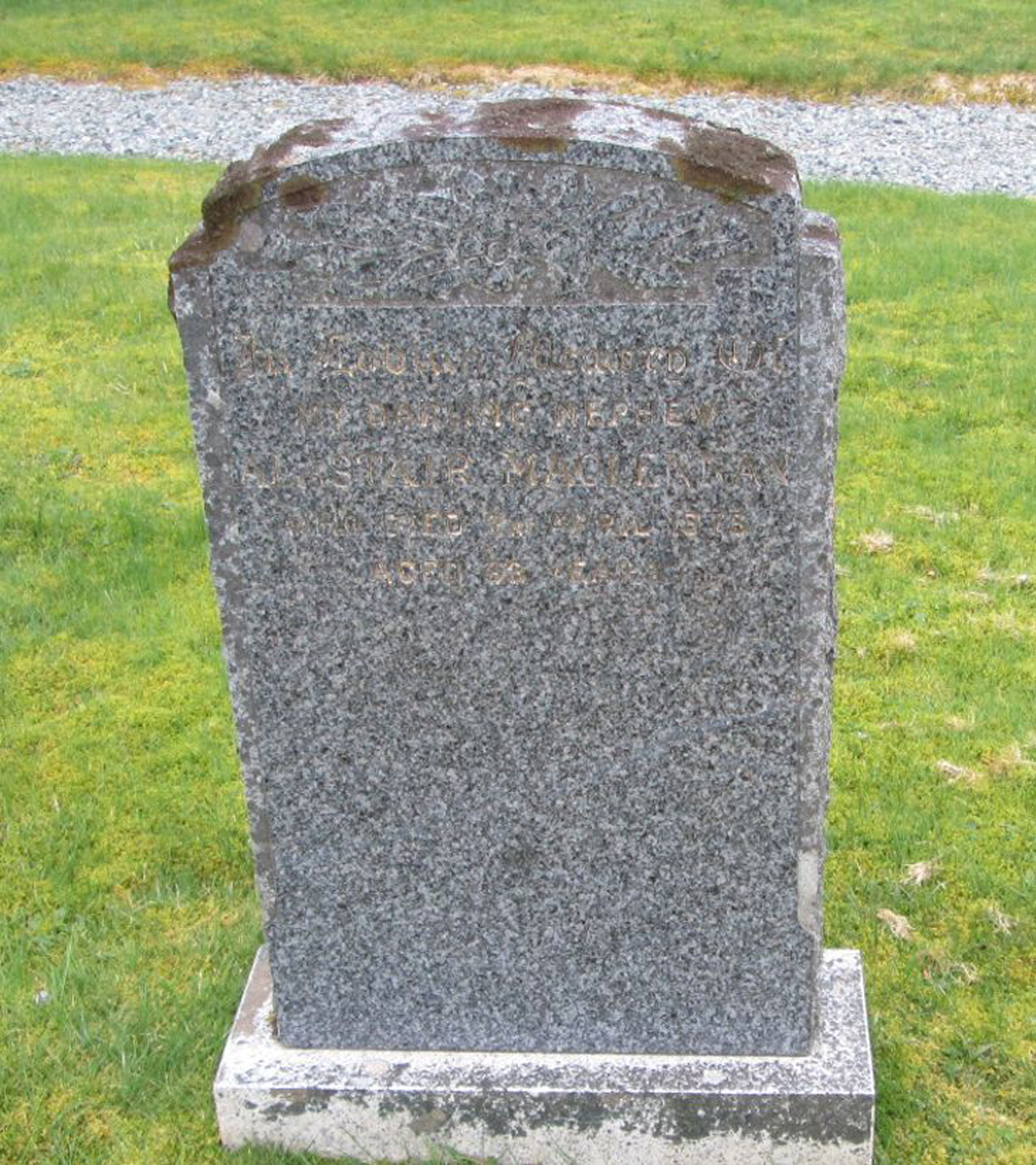 Photo of headstones/Alastair [Alexander] MacLennan died 1975 MI Stronurinish Extension, Portree